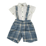 Barcellino Completo 2 Pezzi Camicia-Bermuda con Bretelle per Neonato 120612 BIANCO BARCELLINO 