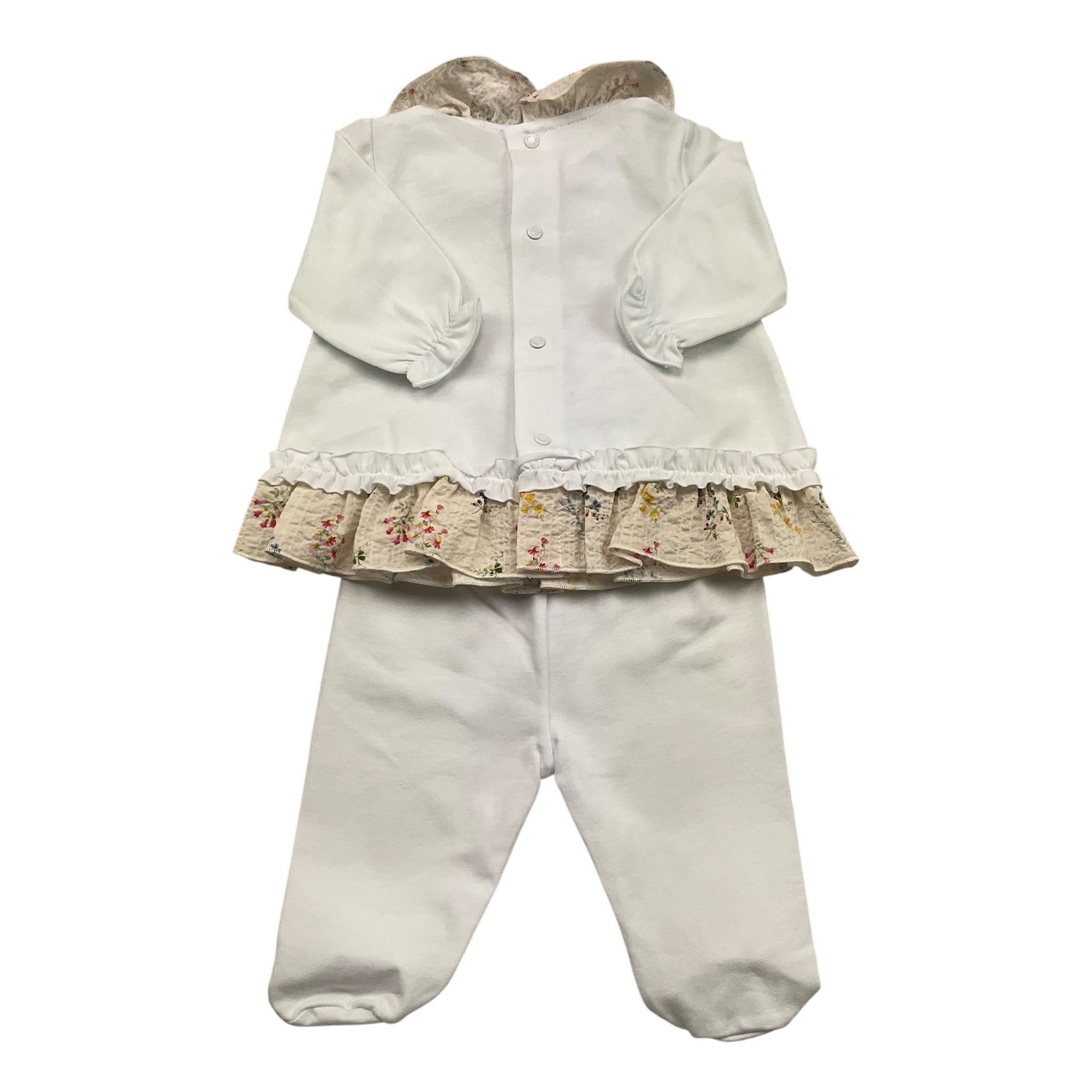 Barcellino Completo 2 Pezzi Shirt-Ghettina per Neonata 121008 BIANCO BARCELLINO 