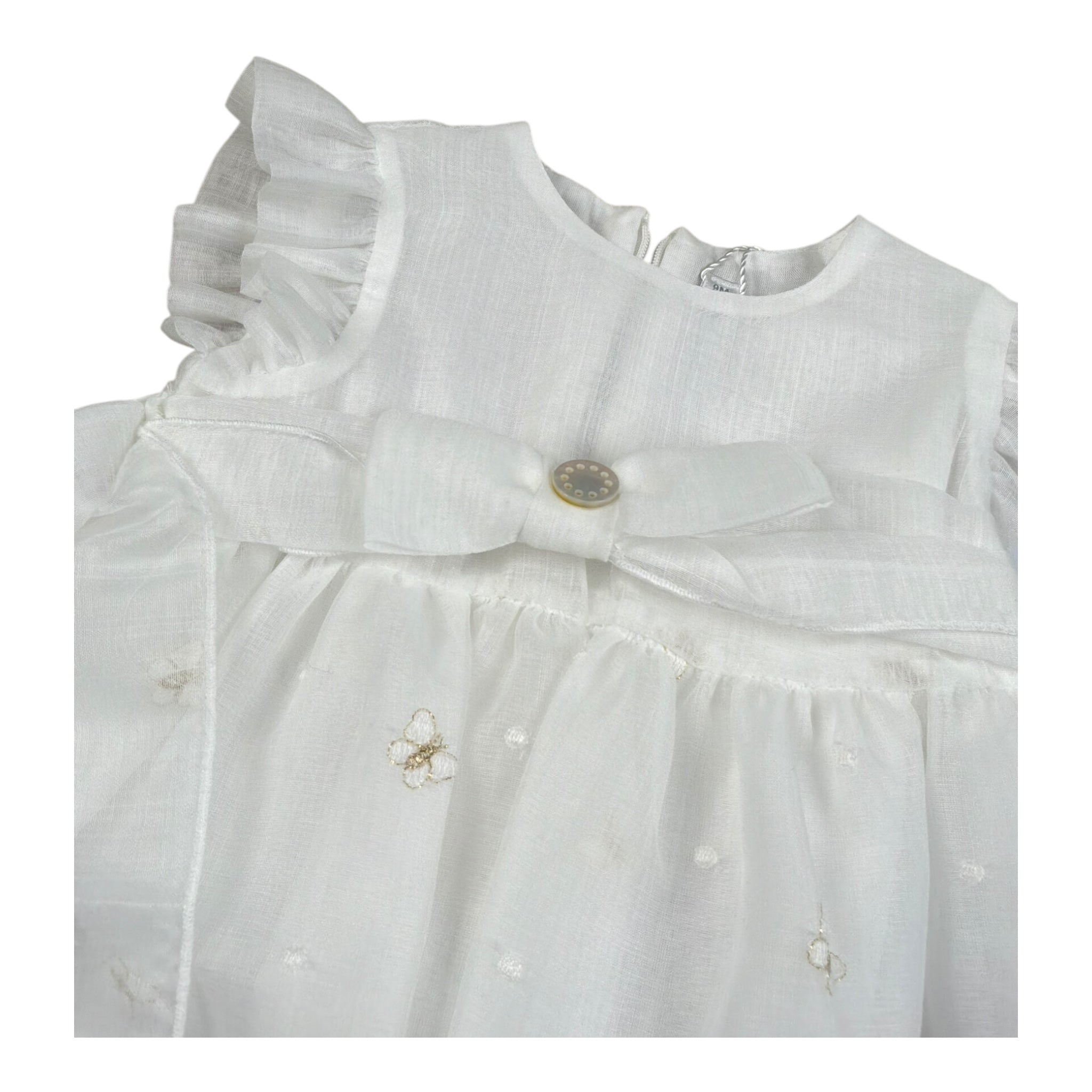 Barcellino Abito Mezza Manica Tinta Unita  per Neonata 121407 BIANCO BARCELLINO 