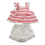 Barcellino Completo 2 Pezzi Tp-Short Bicolore  per Neonata 9674 BIANCO/ROSA BARCELLINO 