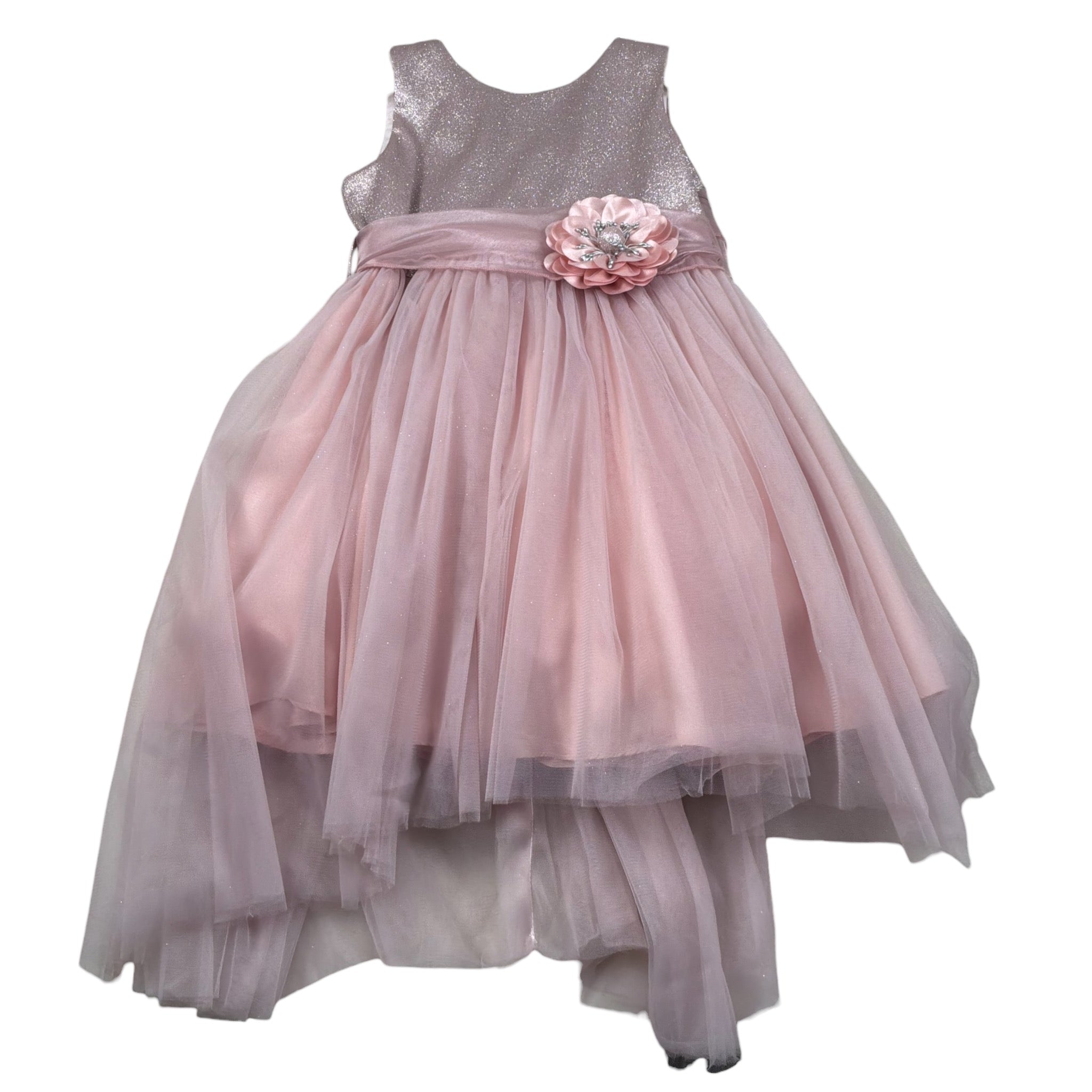 Bella Brilli Abito Cerimonia Giromanica tinta unita Rosa per Bambina BB702365 ROSA BELLA BRILLI 