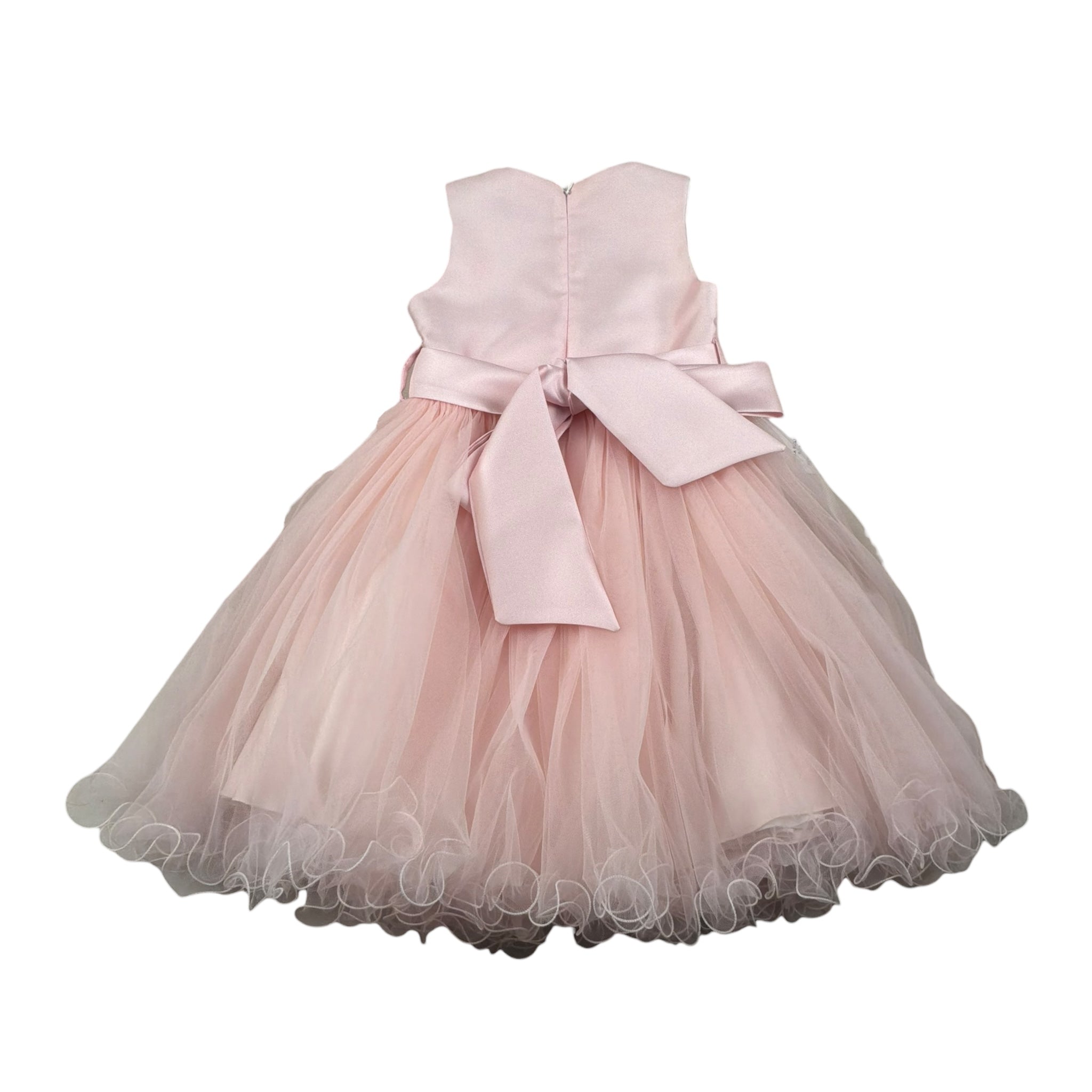 Bella Brilli Abito Cerimonia Tinta Unita Giromanica per Bambina BB902548 ROSA BELLA BRILLI 