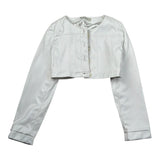 Bella Brilli Giubbino Modello Crop Tinta Unita In Ecopelle per Bambina FURUUR BIANCO BELLA BRILLI 