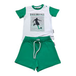 Bikkembergs Completo 2 Pezzi T-Shirt-Bermuda Bicolore per Neonato BK3417 BIANCO/VERDE BiKKEMBERGS 