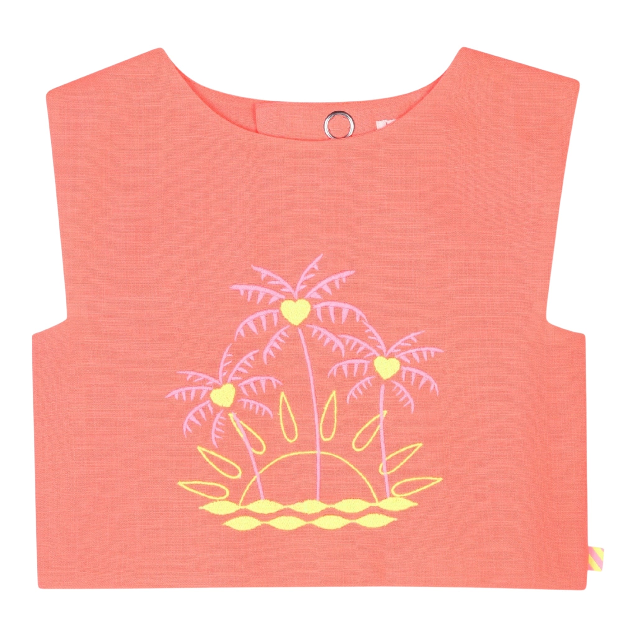 Billieblush Top Giromanica Tinta Unita con Ricami per Bambina U20901 ARANCIONE FLUO BillIEBLUSH 