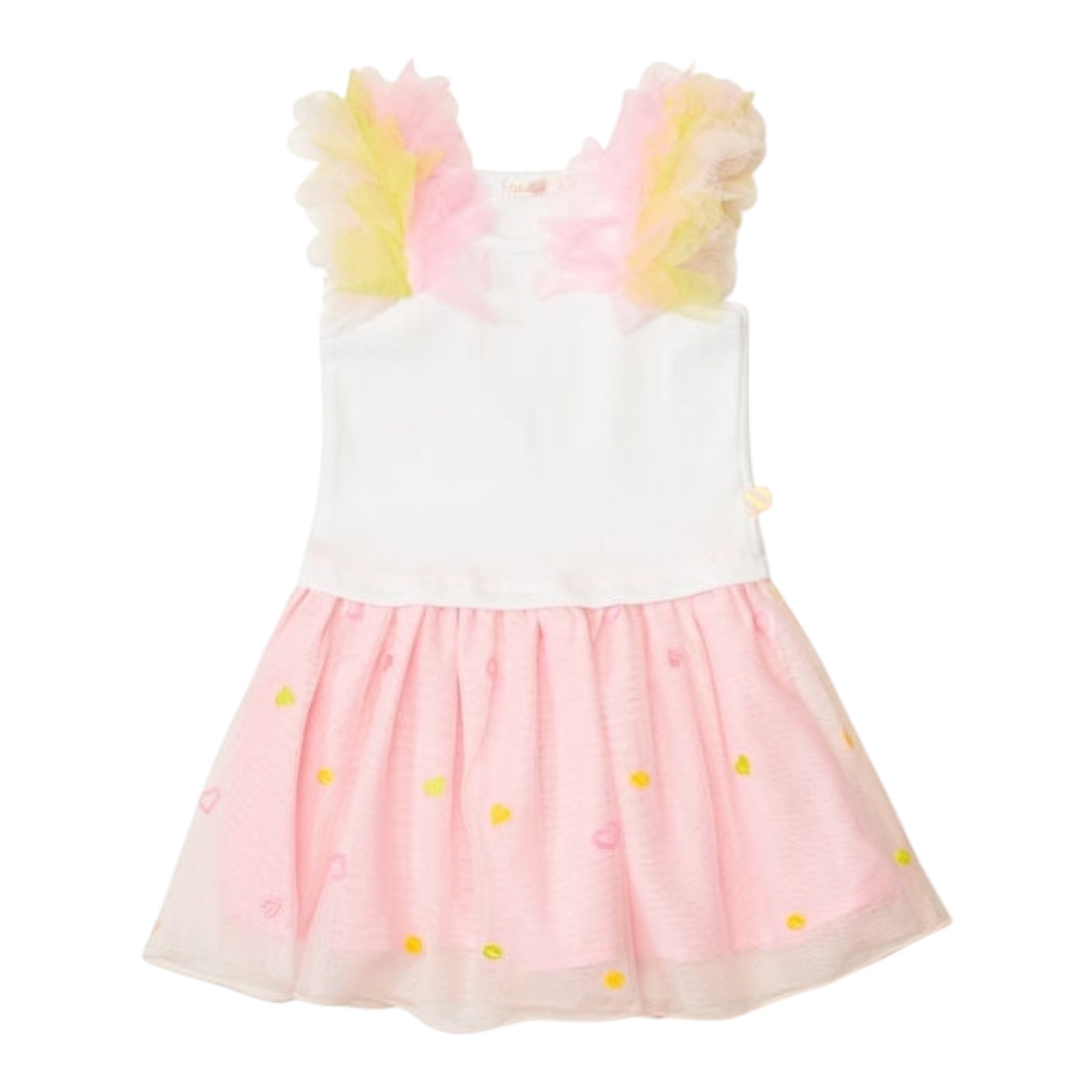 Billieblush Abito Giromanica con Gonna In Tulle per Neonata U20957X BIANCO BillIEBLUSH 