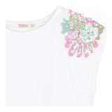 Billieblush Canotta Tinta Unita con Paillettes per Bambina U20994 BIANCO BillIEBLUSH 