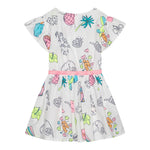 Billieblush Abito Mezza Manica Tinta Unita con Stampa per Neonata U21034 BIANCO BillIEBLUSH 
