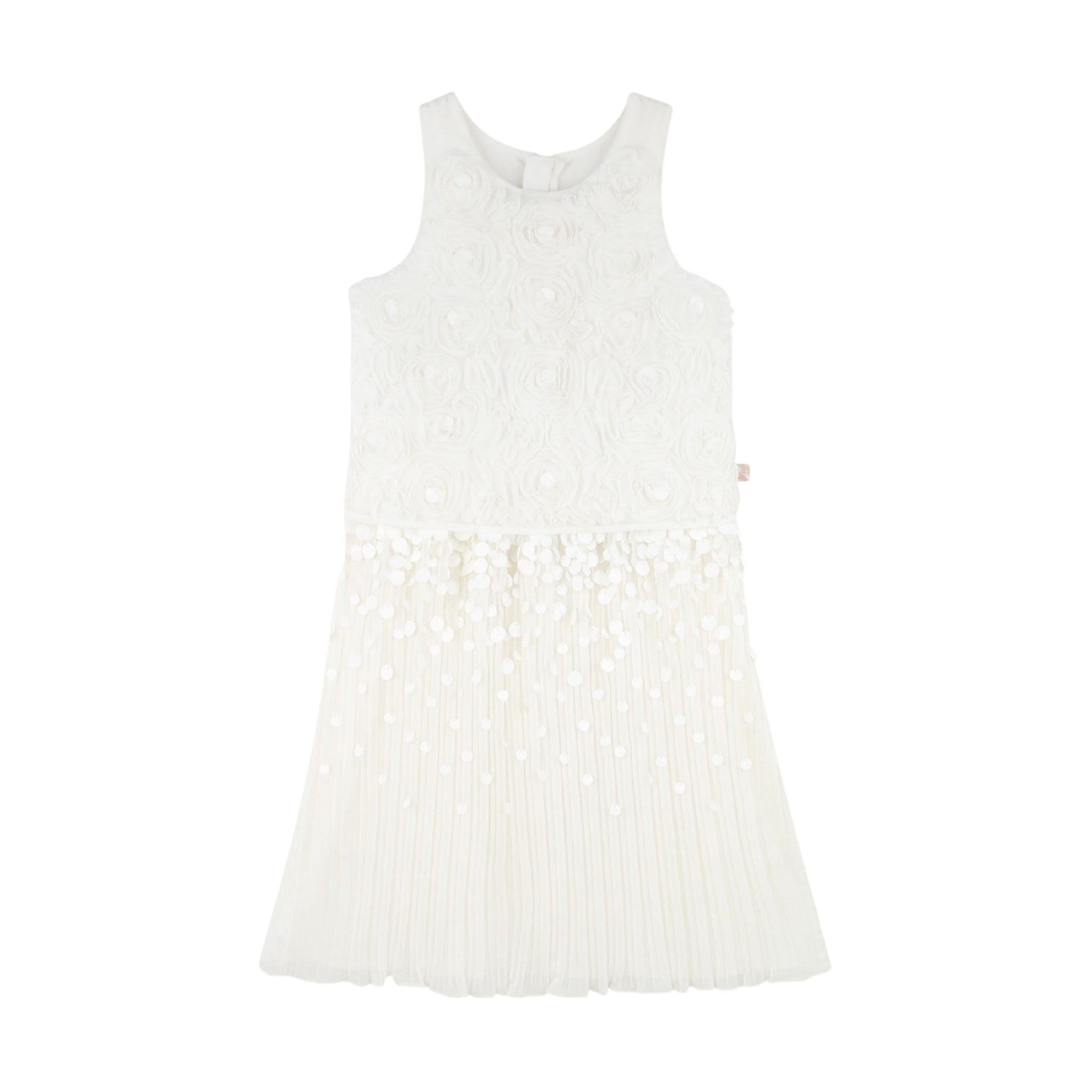 Billieblush Abito Tinta Unita con Fiori Giromanica per Neonata U21132 BIANCO BillIEBLUSH 