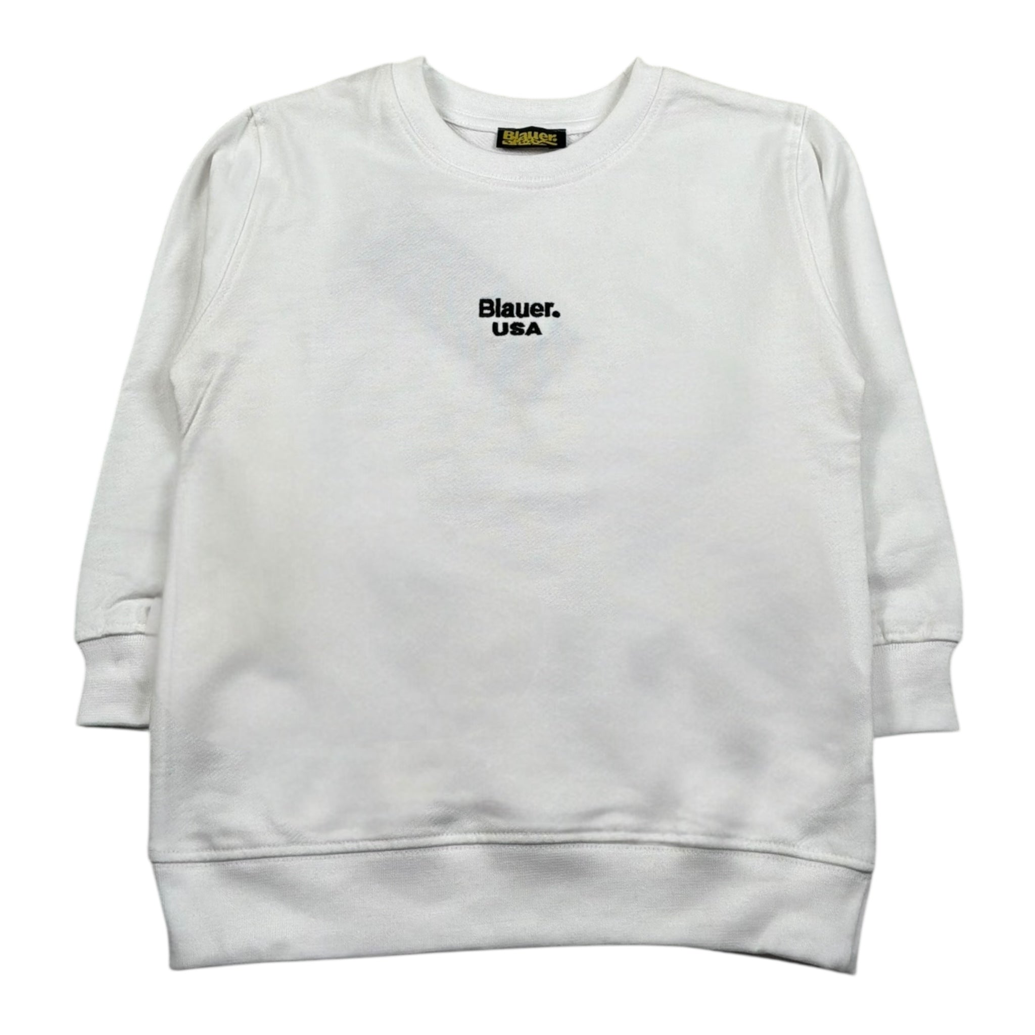 Blauer Felpa Chiusa Girocollo Tinta Unita con Stampa per Bambino 25SBLKF03551 BIANCO BLAUER 