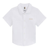 Boss Camicia Mezza Manica Tinta Unita per Neonato J52092X BIANCO BOSS 