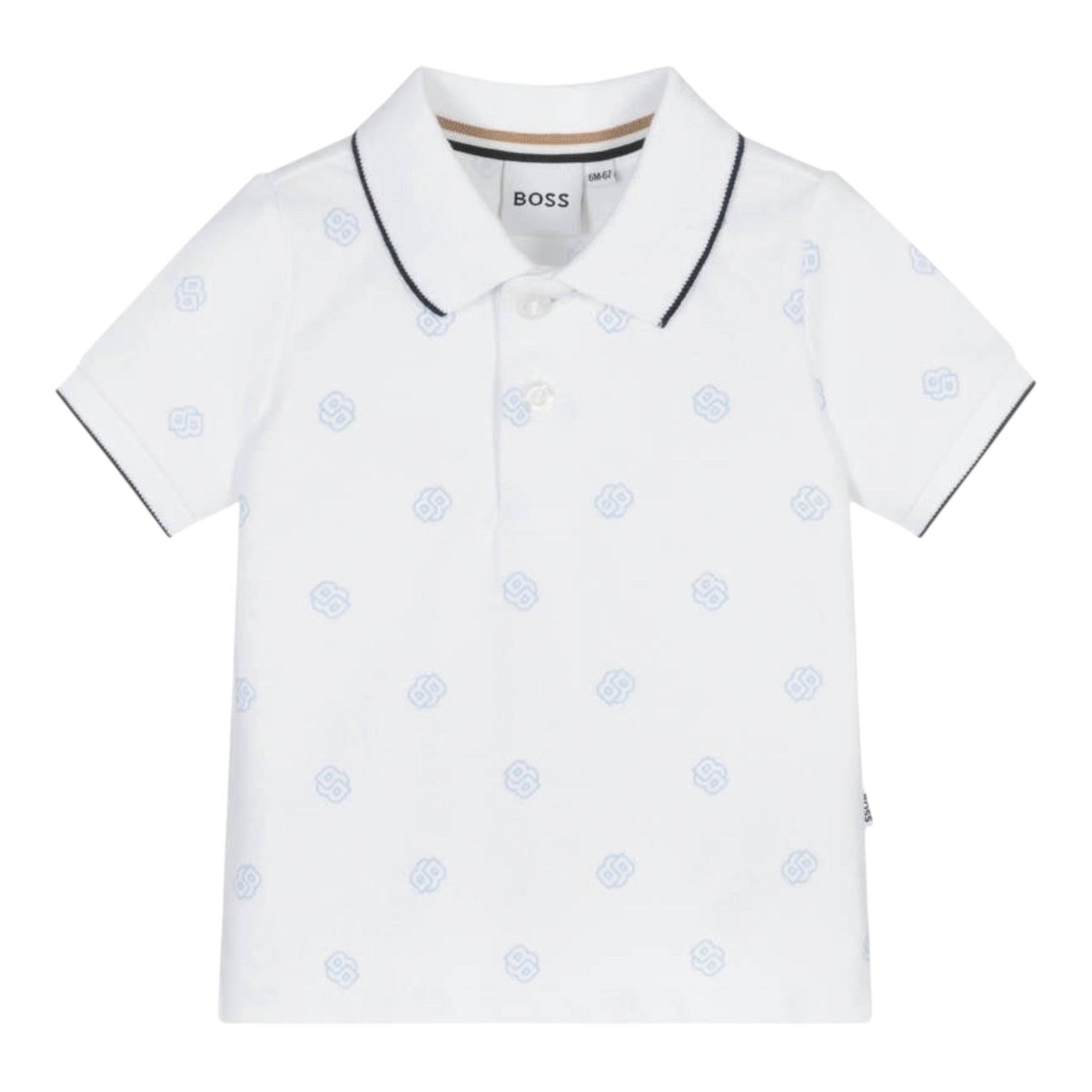 Boss Polo Mezza Manica Tinta Unita per Neonato J52099 BIANCO BOSS 