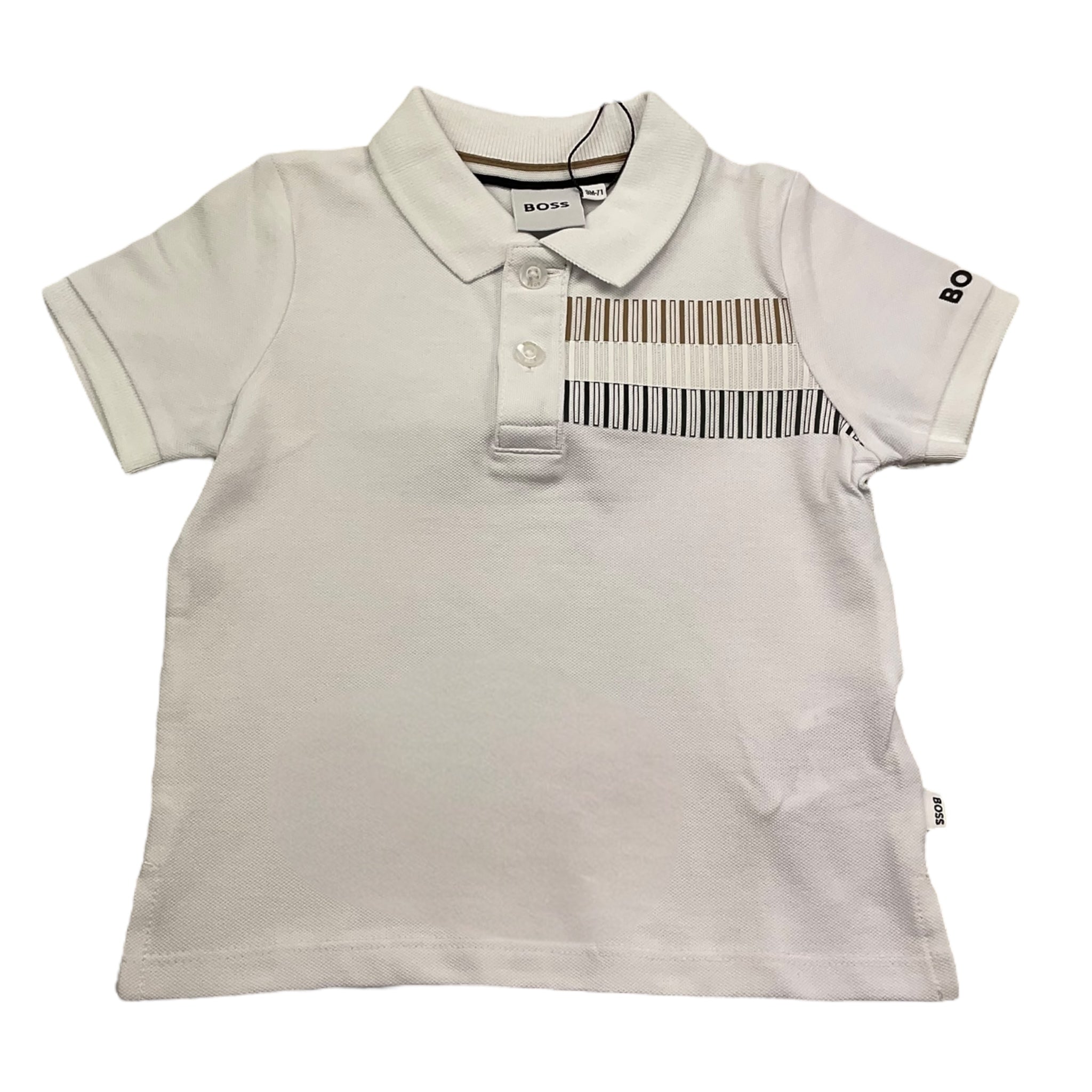 Boss Polo Mezza Manica Tinta Unita per Neonato J52100 BIANCO BOSS 