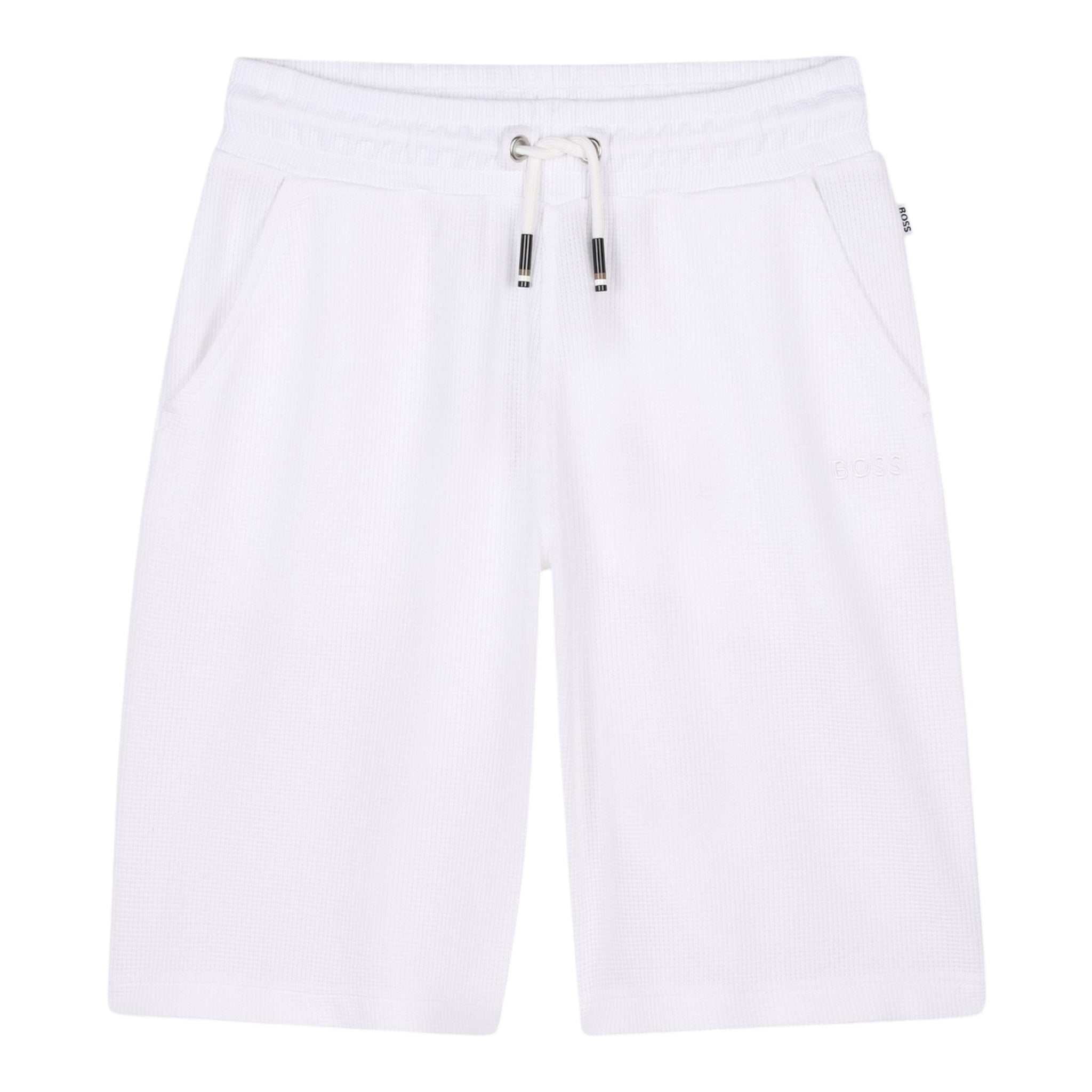 Boss Bermuda Tinta Unita con Logo per Bambino J52169B BIANCO BOSS 