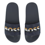 Boss Ciabatte Tinta Unita con Logo per Bambino J52269 BLU BOSS 