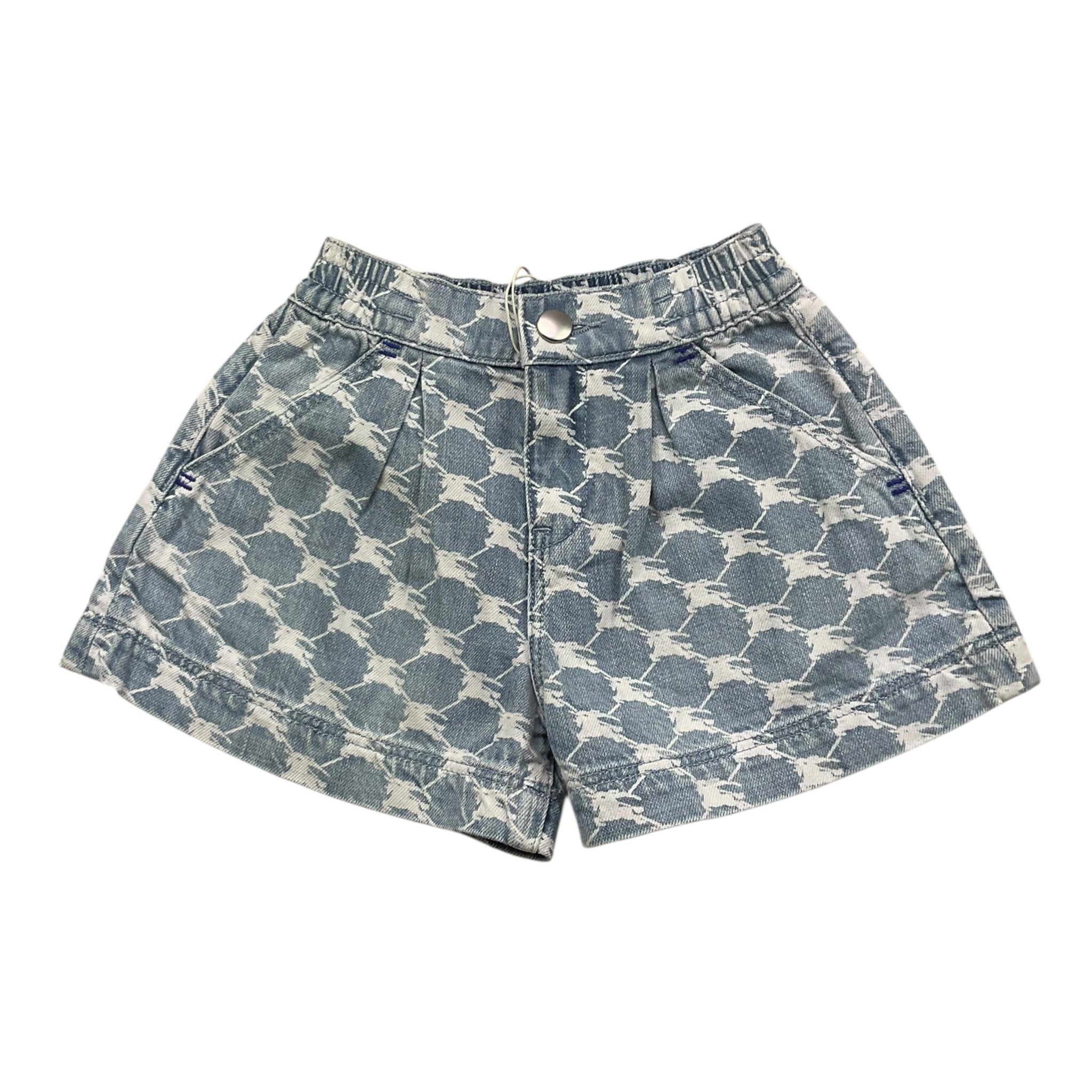 Burberry Short Tinta Unita con Fantasia per Bambina 8072984 BLU BURBERRY 
