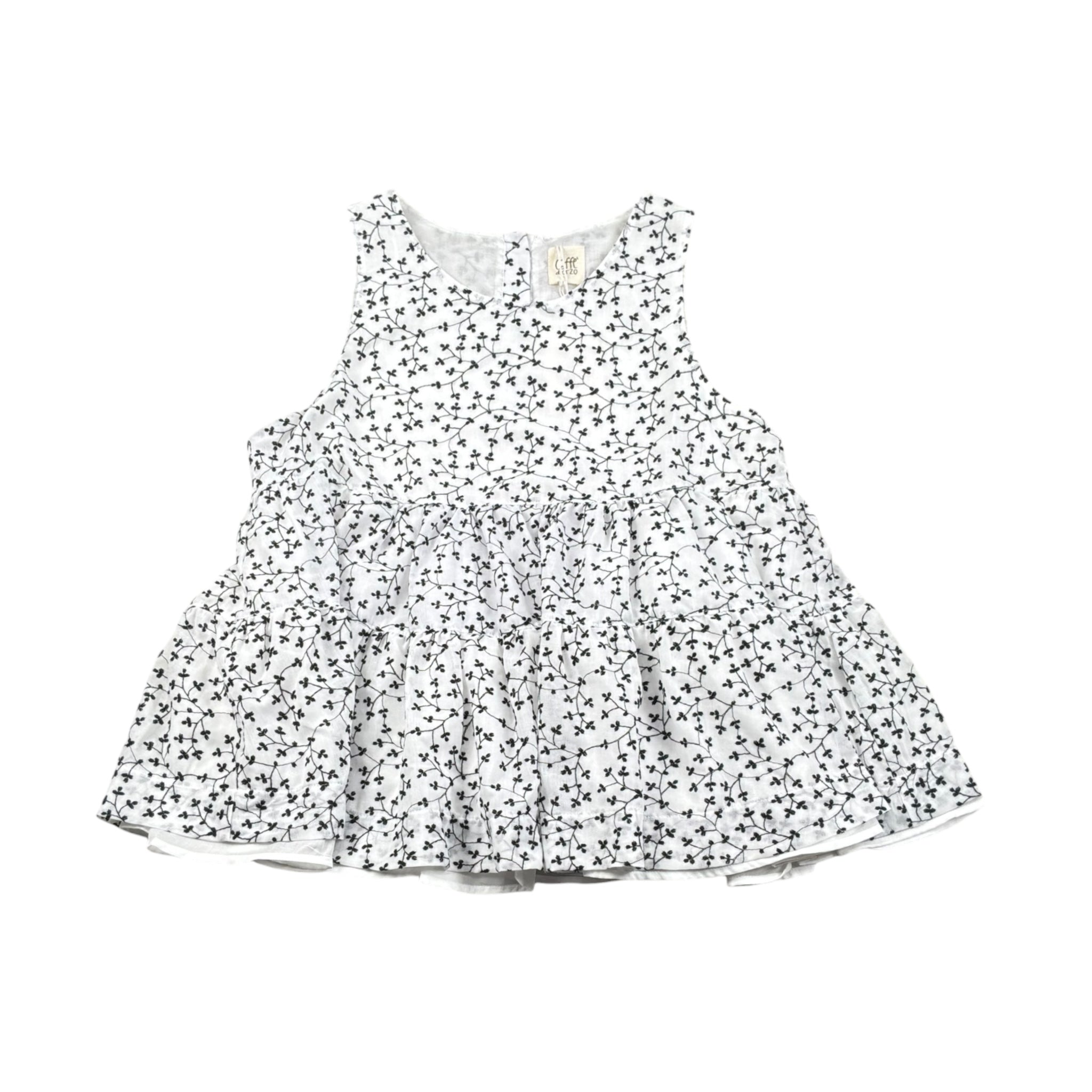 Caffe' D'Orzo Top Tinta Unita con Fantasia per Bambina ZW5A42M0063 BIANCO CAFFE' D'ORZO 