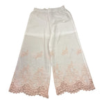 Caffe' D'Orzo Pantalone Tinta Unita con Ricami per Bambina ZW6B30 BIANCO CAFFE' D'ORZO 