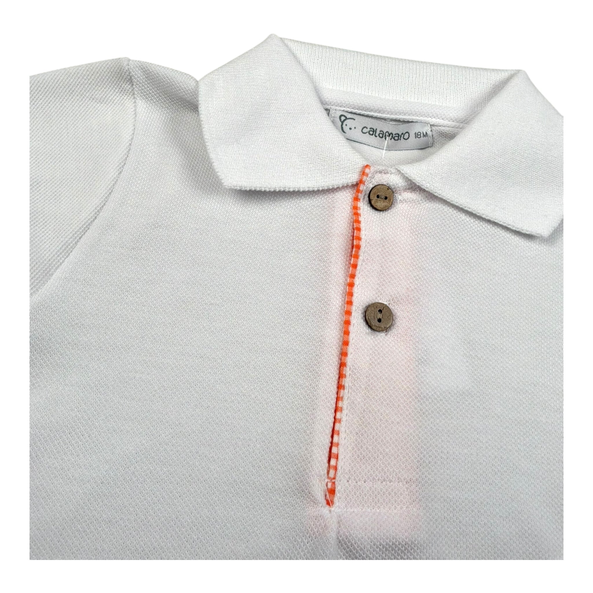 Calamaro Completo 2 Pezzi Polo-Bermuda Bicolore per Neonato 11133 BIANCO/ARANCIONE CALAMARO 