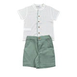 Calamaro Completo 2 Pezzi Camicia-Bermuda Bicolore per Neonato 11154 BIANCO/VERDE CALAMARO 