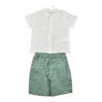 Calamaro Completo 2 Pezzi Camicia-Bermuda Bicolore per Neonato 11154 BIANCO/VERDE CALAMARO 