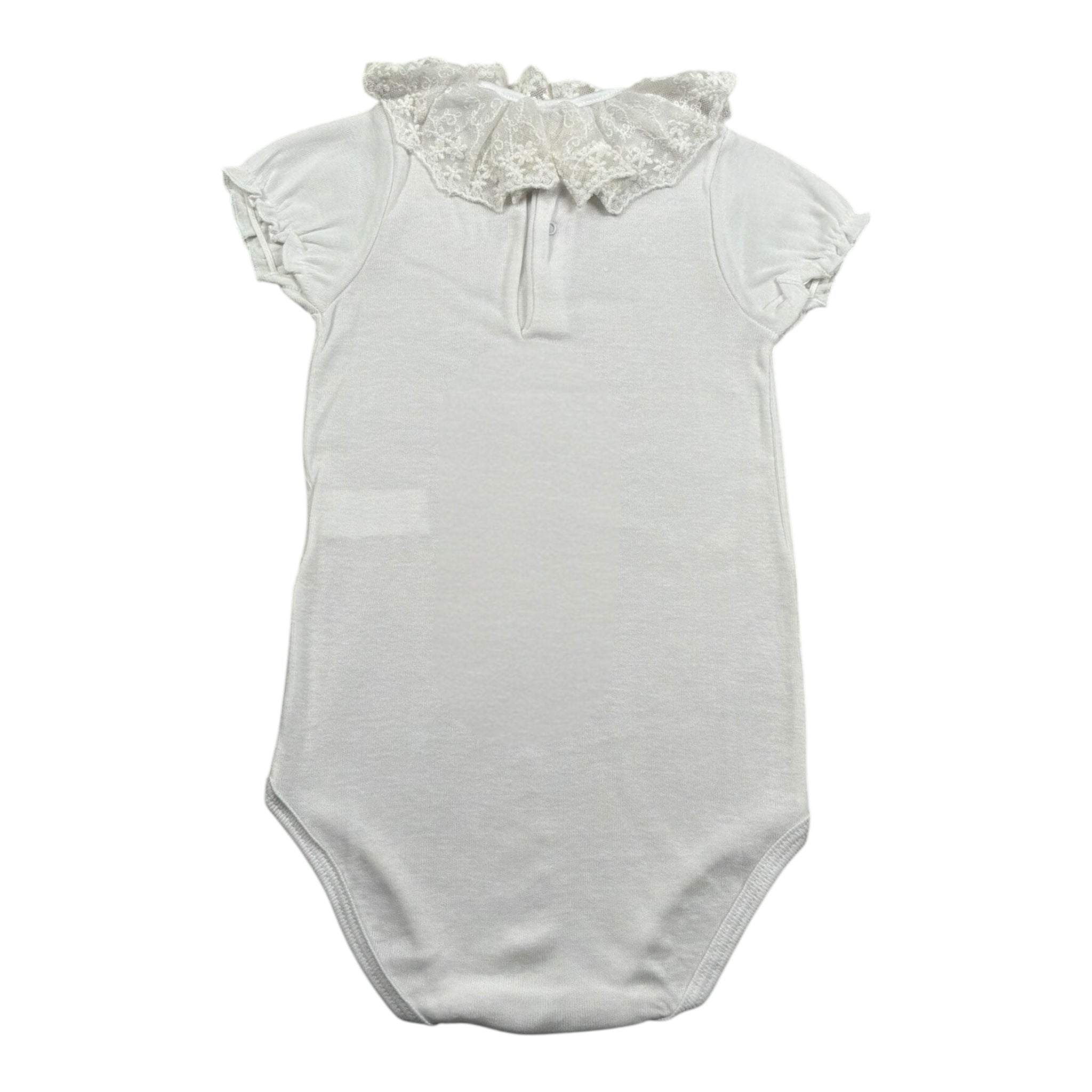 Calamaro Body Mezza Manica Tinta Unita con Colletto per Neonata 19109 BIANCO CALAMARO 