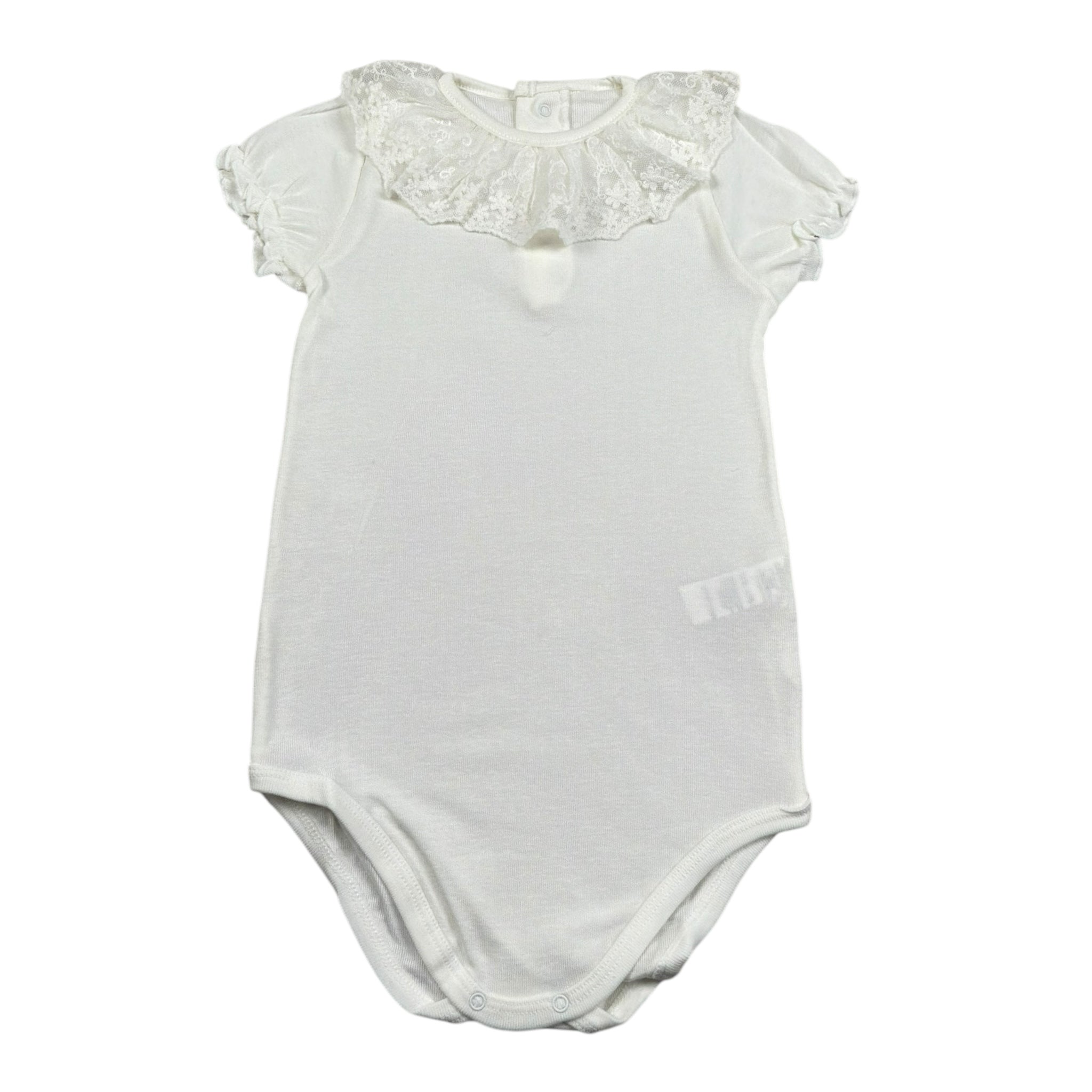 Calamaro Body Mezza Manica Tinta Unita con Colletto per Neonata 19109 PANNA CALAMARO 