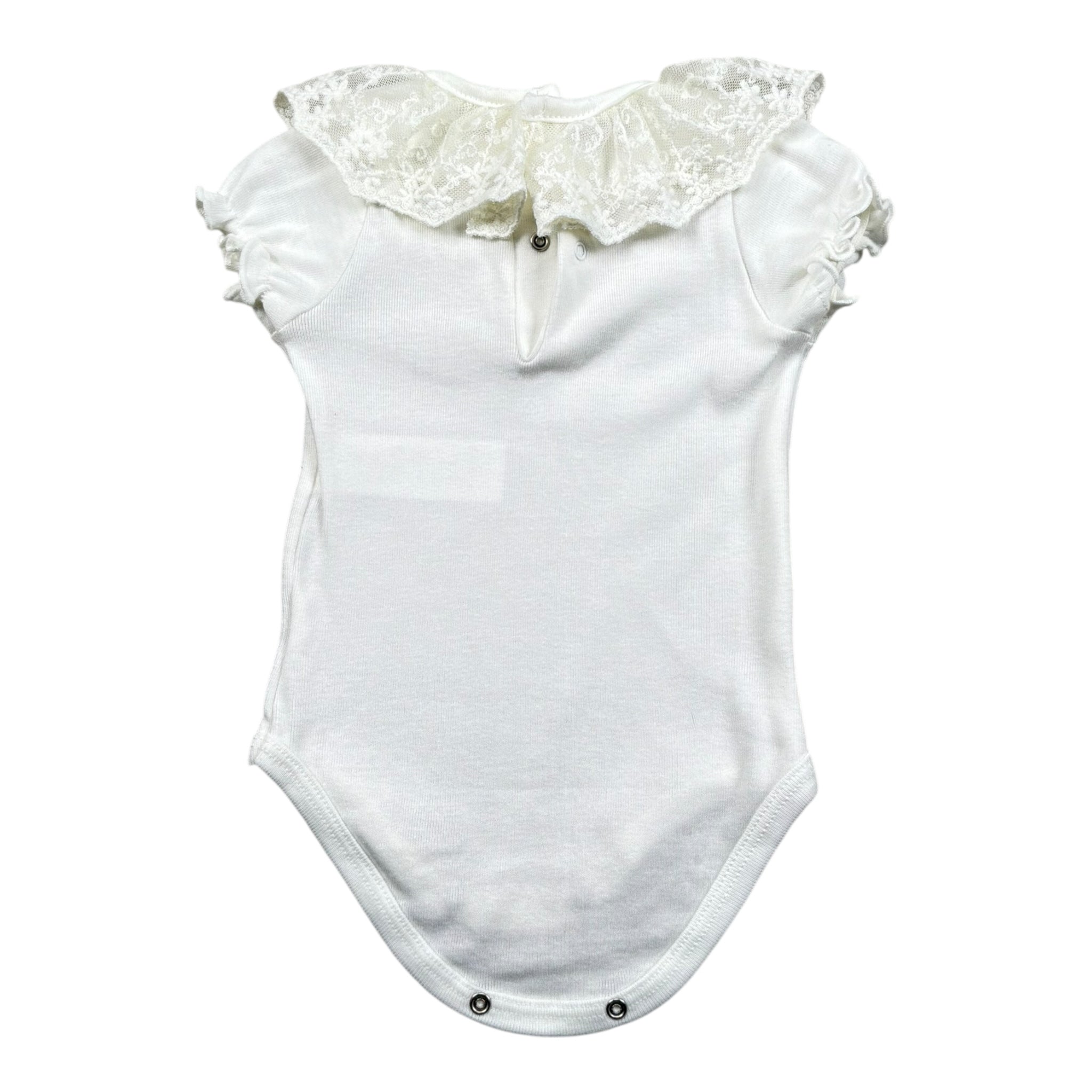 Calamaro Body Tinta Unita con Ricami per Neonata EIIEIEI BIANCO CALAMARO 
