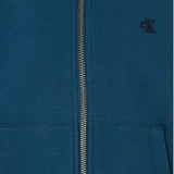 Calvin Klein Felpa Tinta Unita con Zip E Cappuccio per Bambino IB0IB02379 BLU CALVIN KLEIN 