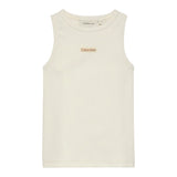 Calvin Klein Canotta Tinta Unita Giromanica con Stampa per Bambina IG0IG02871X PANNA CALVIN KLEIN 