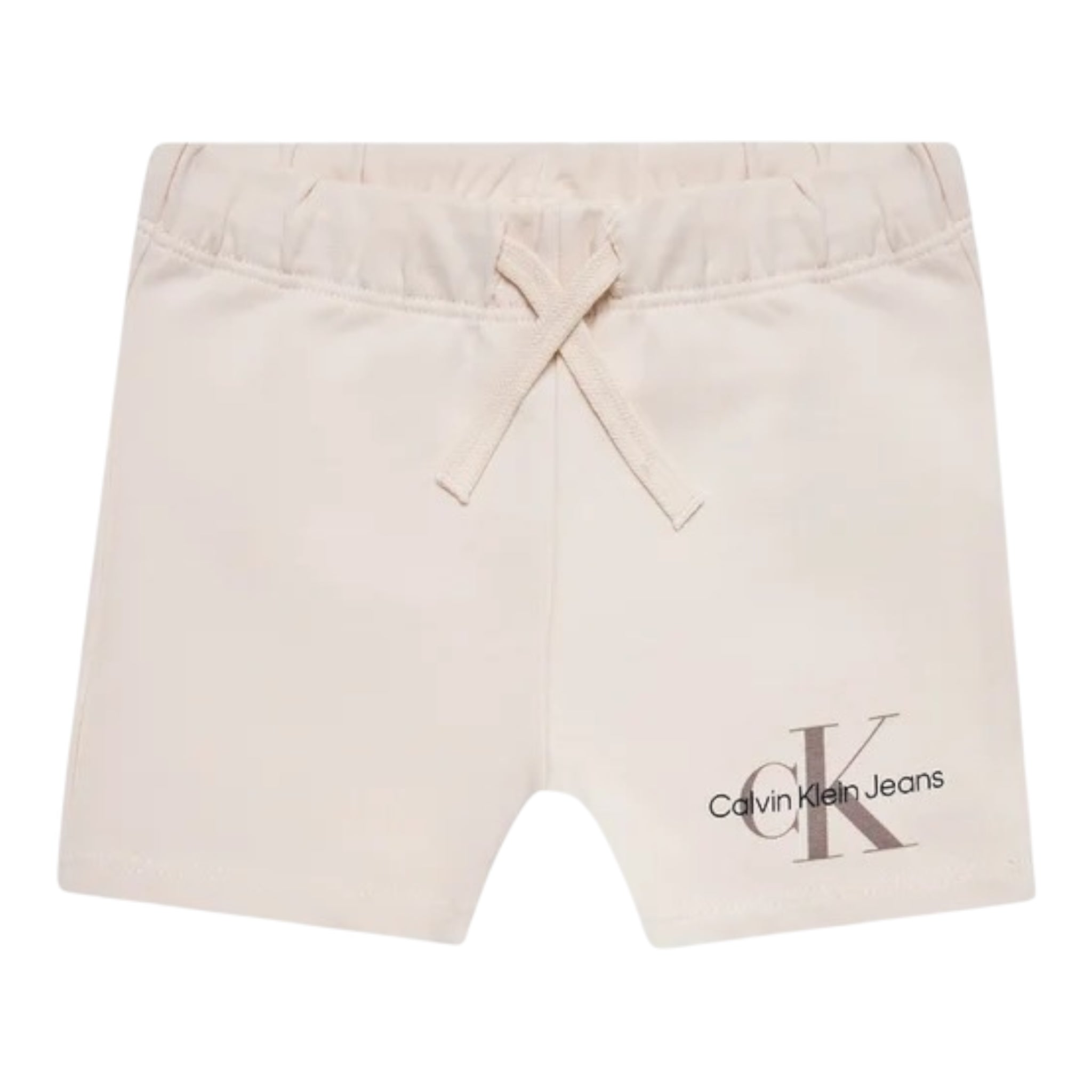 Calvin Klein Bermuda Tinta Unita con Stampa per Neonato IN0IN00061 BEIGE CALVIN KLEIN 