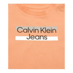 Calvin Klein T-Shirt Tinta Unita Girocollo con Stampa per Neonato IN0IN00068 PESCA CALVIN KLEIN 