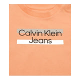 Calvin Klein T-Shirt Tinta Unita Girocollo con Stampa per Neonato IN0IN00068 PESCA CALVIN KLEIN 