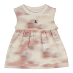 Calvin Klein Abito Tinta Unita con Logo E Fantasia per Neonata IN0IN00076 BEIGE CALVIN KLEIN 