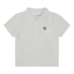 Calvin Klein Polo Mezza Manica Tinta Unita con Logo per Neonato IN0IN00170 BIANCO CALVIN KLEIN 