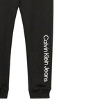 Calvin Klein Pantalone Tuta tinta unita con Logo Nero per Bambino IU0IU00681 NERO CALVIN KLEIN 