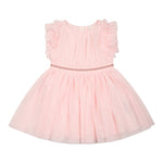 Carre'Ment Beau Abito Mezza Manica Tinta Unita In Tulle per Neonata Y30165 ROSA CARRE'MENT BEAU 