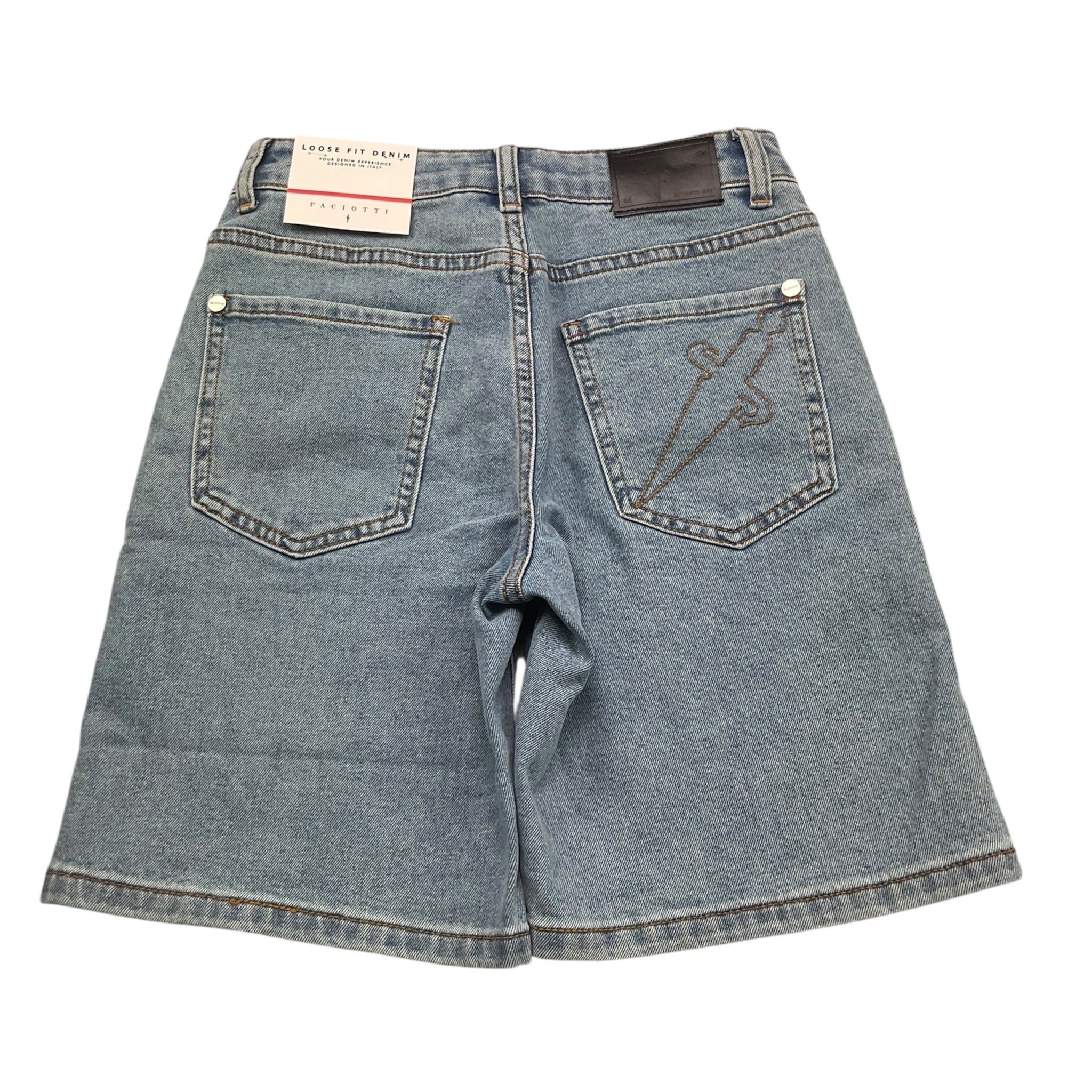 Cesare Paciotti Bermuda Tinta Unita In Denim per Bambino BMP5161J AZZURRO CESARE PACIOTTI 