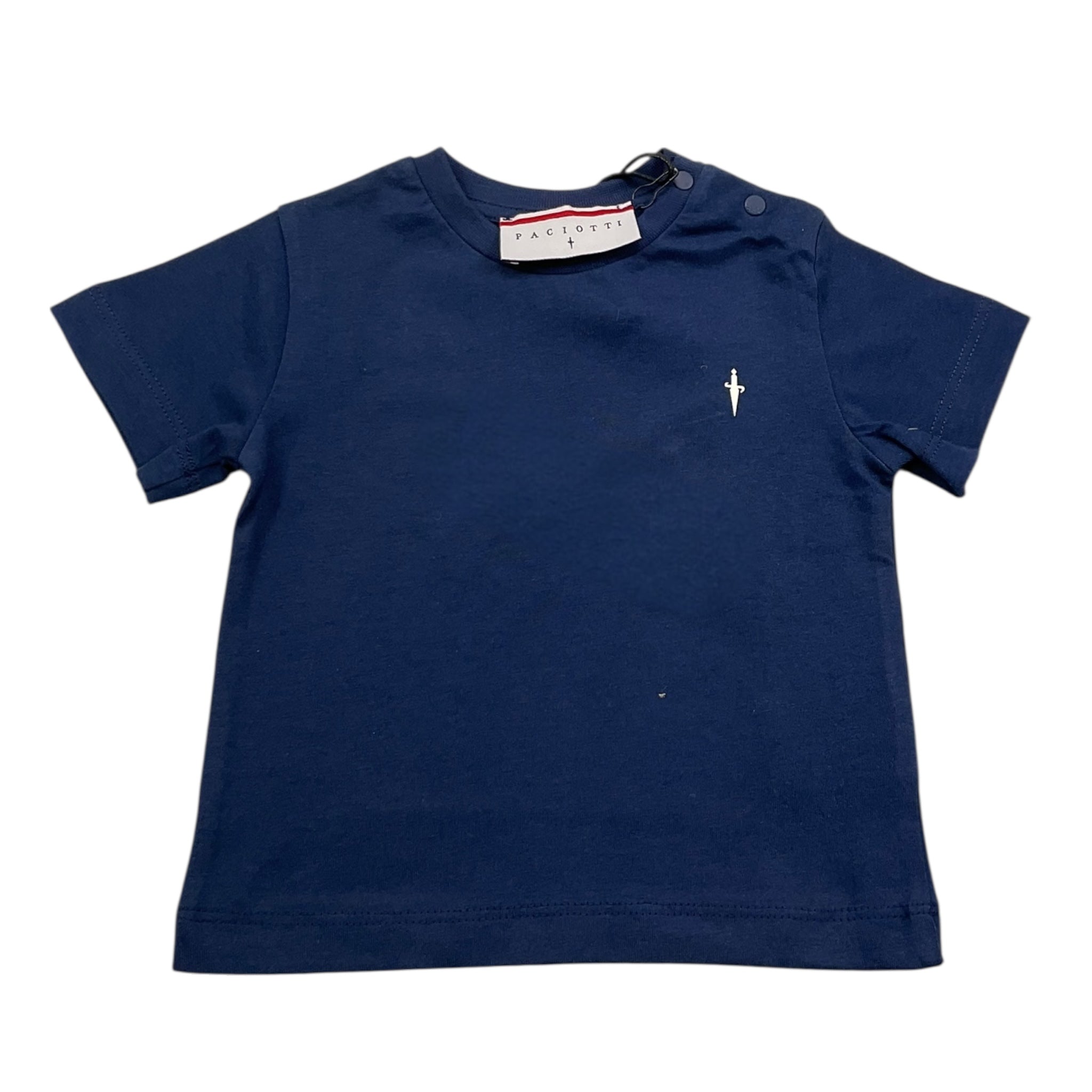 Cesare Paciotti T-Shirt Girocollo Tinta Unita con Stampa per Neonato TSP515B BLU CESARE PACIOTTI 