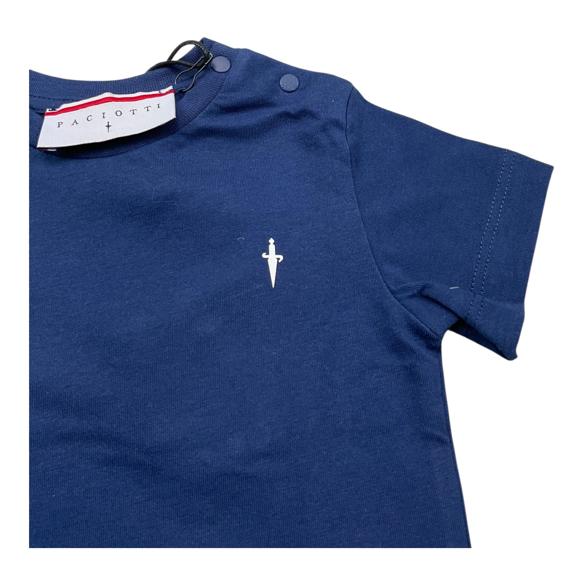Cesare Paciotti T-Shirt Girocollo Tinta Unita con Stampa per Neonato TSP515B BLU CESARE PACIOTTI 
