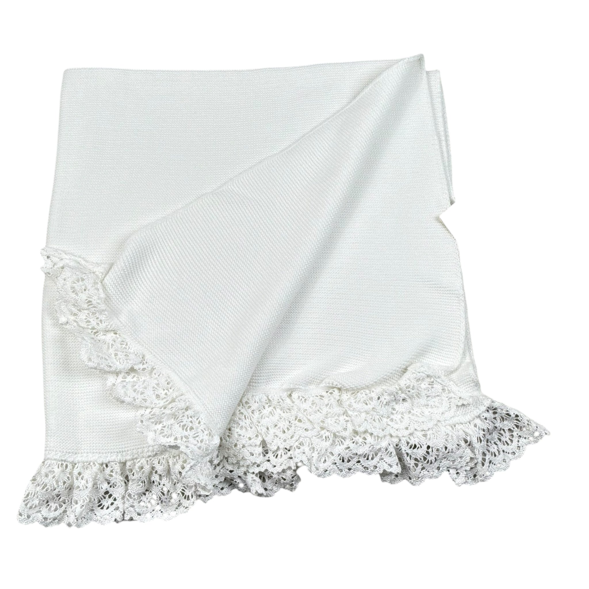 Cnd Coperta Tinta Unita con Ricami per Neonata 55737010 BIANCO CND 