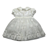 Colori Chiari Abito Mezza Manica tinta unita con Tulle Bianco per Neonata ABTCL BIANCO COLORI CHIARI 