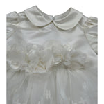 Colori Chiari Abito Mezza Manica tinta unita con Tulle Bianco per Neonata FN1053523232 BIANCO COLORI CHIARI 