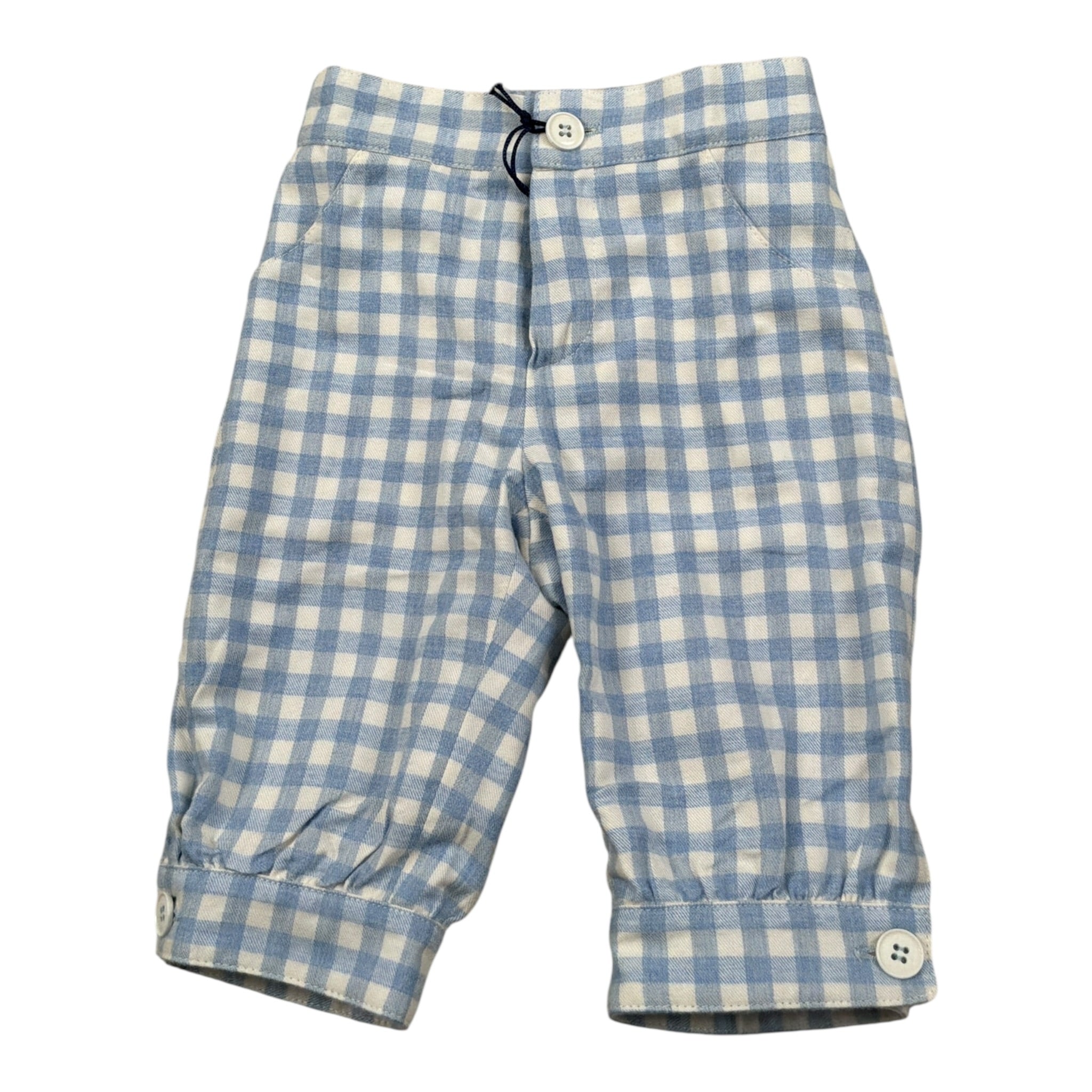 Colori Chiari Completo 2 Pezzi Camicia-Pantalone Bicolore con Fantasia A Quadri Bianco/Azzurro per Neonato MN403080 BIANCO/AZZURRO COLORI CHIARI 