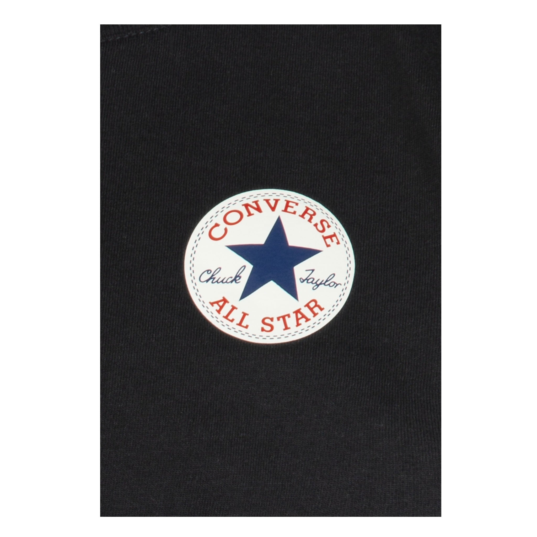 Converse T-Shirt Girocollo tinta unita con Logo Nero per Bambino 9C9506 NERO CONVERSE 