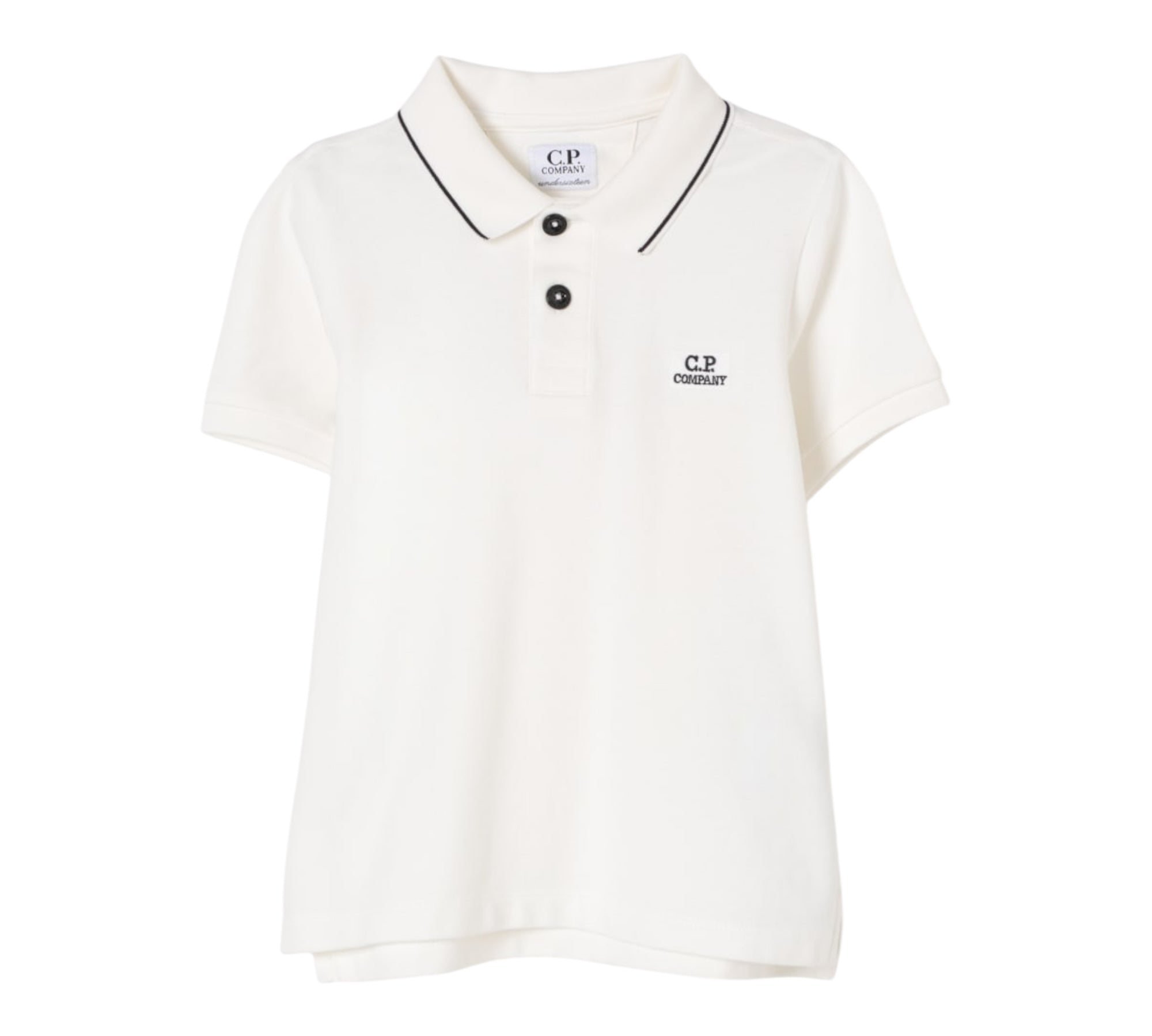 C.P. Company Polo Mezza Manica Tinta Unita per Bambino CNM000 PANNA C.P. COMPANY 