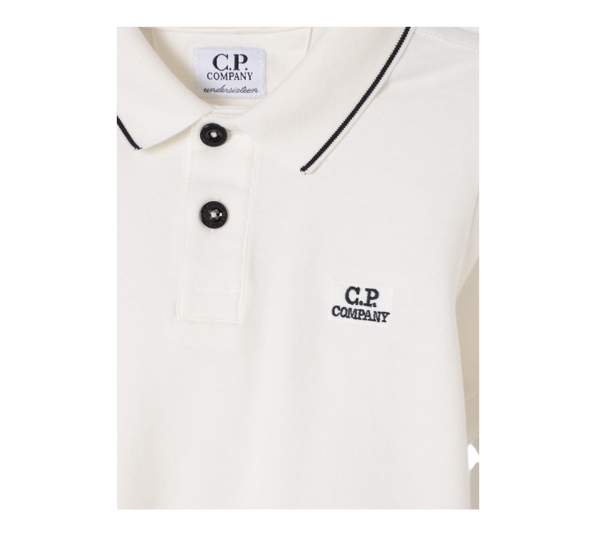 C.P. Company Polo Mezza Manica Tinta Unita per Bambino CNM000 PANNA C.P. COMPANY 