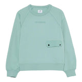 C.P. Company Felpa Chiusa Girocollo Tinta Unita per Bambino CUF015 VERDE ACQUA C.P. COMPANY 