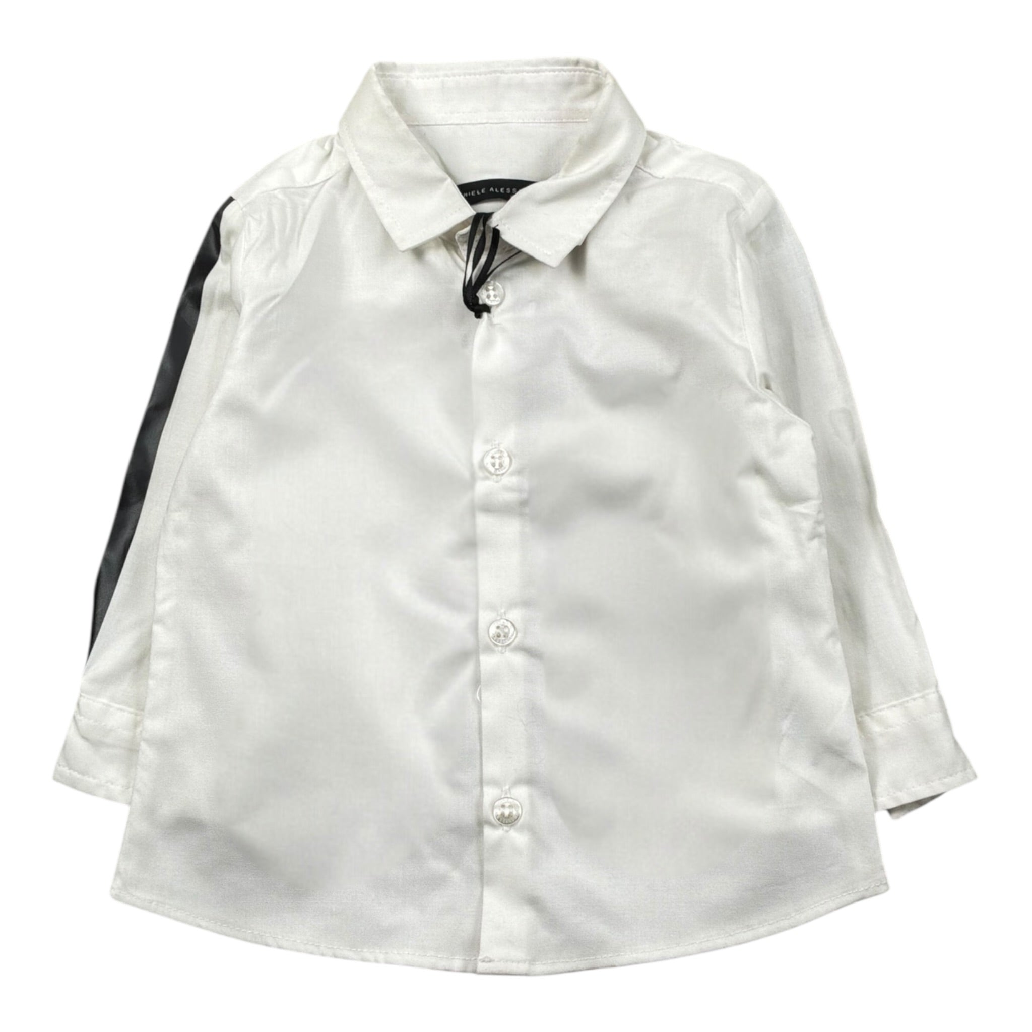 Daniele Alessandrini Camicia Manica Lunga Tinta Unita con Stampa per Neonato 1291C0826X PANNA DANIELE ALESSANDRINI 