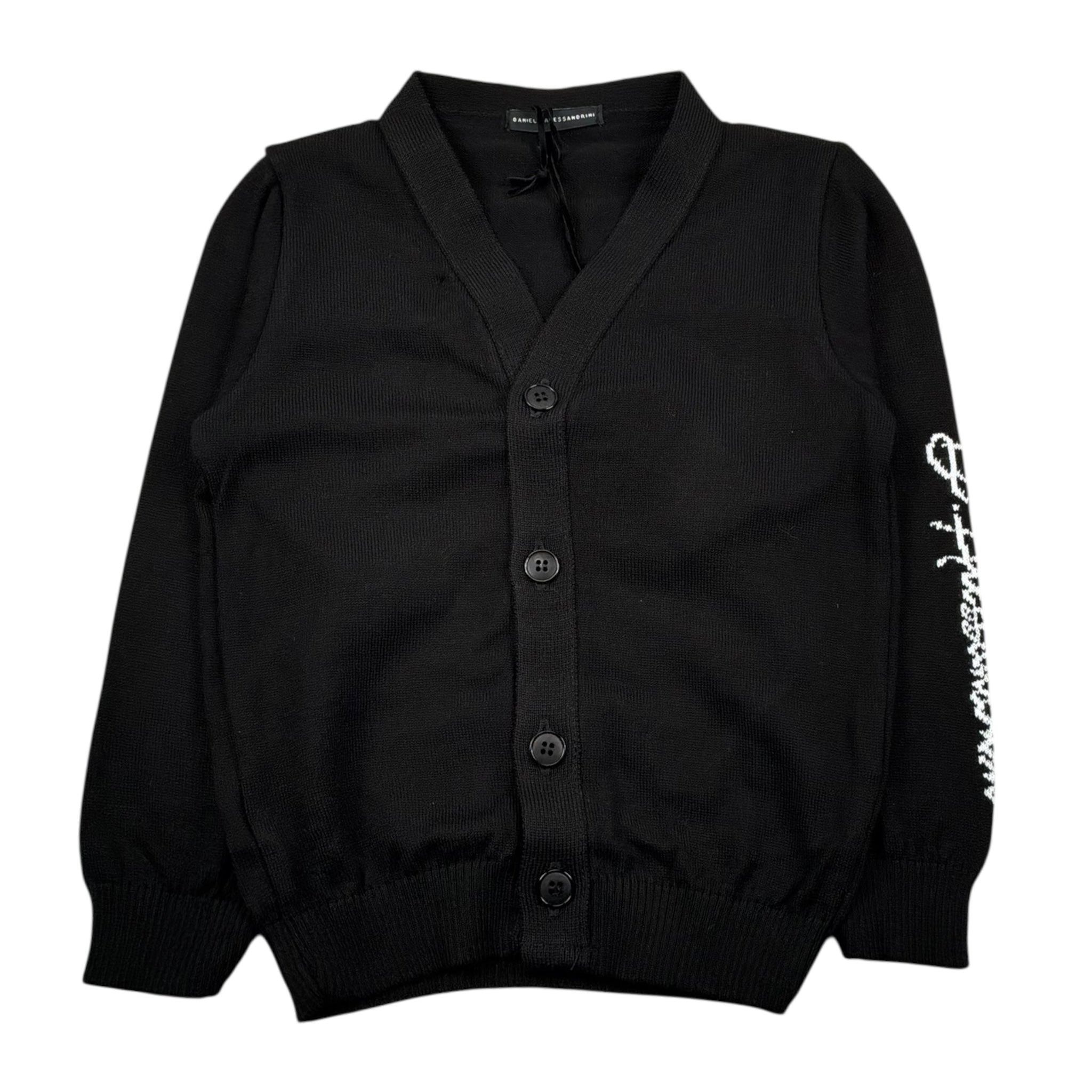 Daniele Alessandrini Cardigan Tinta Unita con Logo per Neonato 1291W00008N NERO DANIELE ALESSANDRINI 